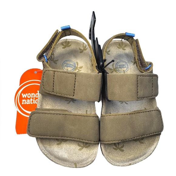 Wonder Nation Toddler Boys Two Strap Footbed Sandals, Size 7 NWT - Picture 1 of 6